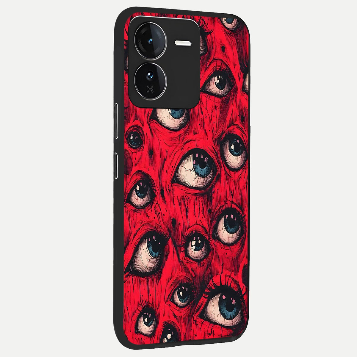  Red Eyes Pattern back cover For iQOO Z9 slim fit glass case with vibrant aesthetic design