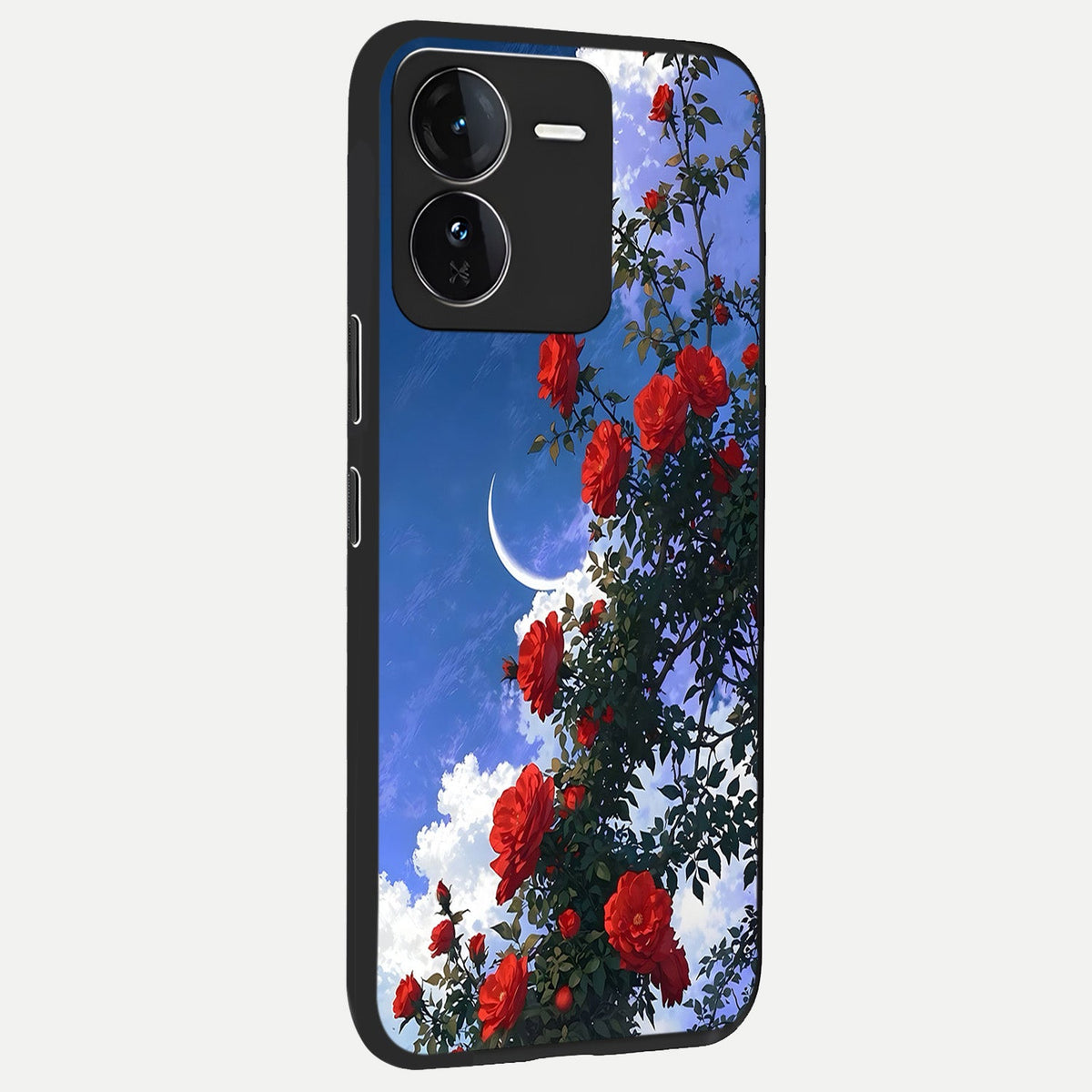  Rose Drift Flowers back cover For iQOO Z9 slim fit glass case with vibrant aesthetic design