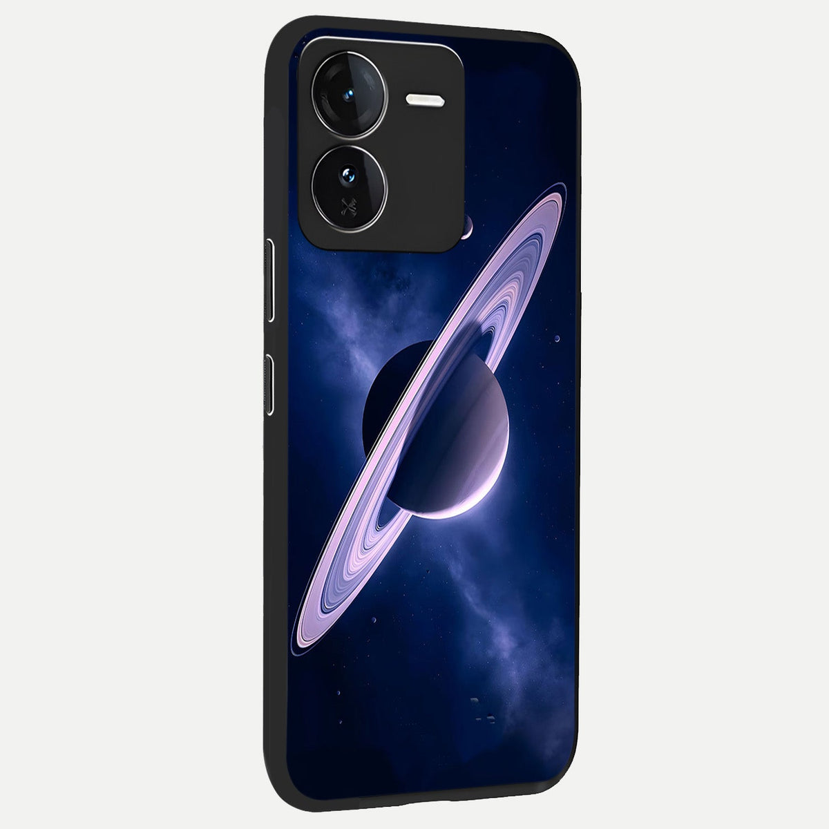  Saturn Ring Mystique back cover For iQOO Z9 slim fit glass case with vibrant aesthetic design