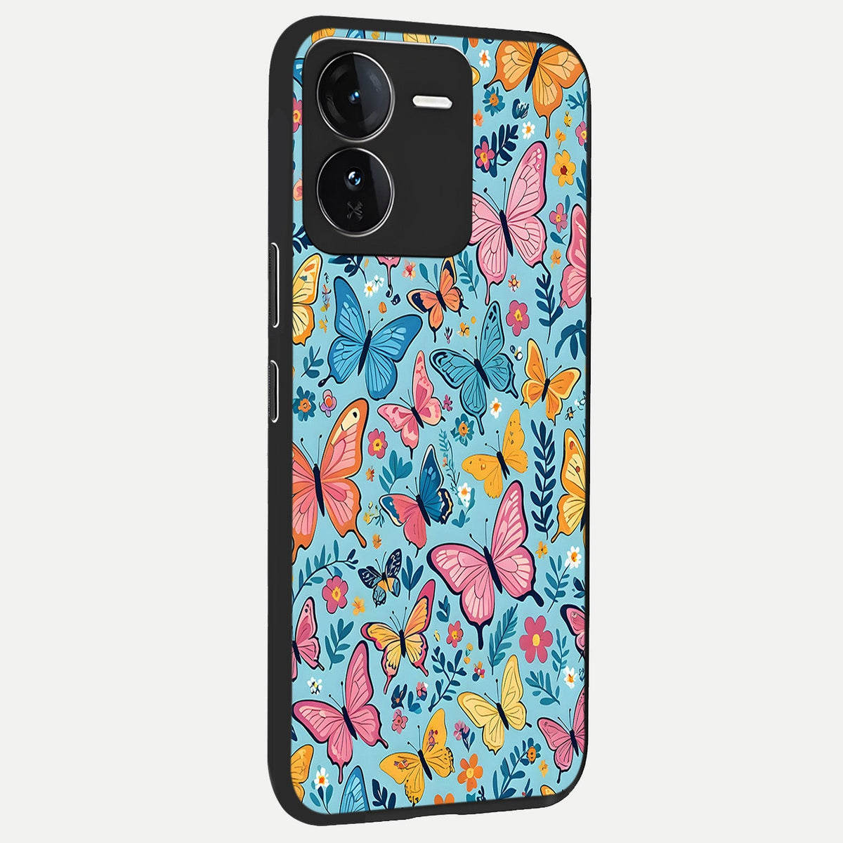  Spring Wing Garden back cover For iQOO Z9 slim fit glass case with vibrant aesthetic design
