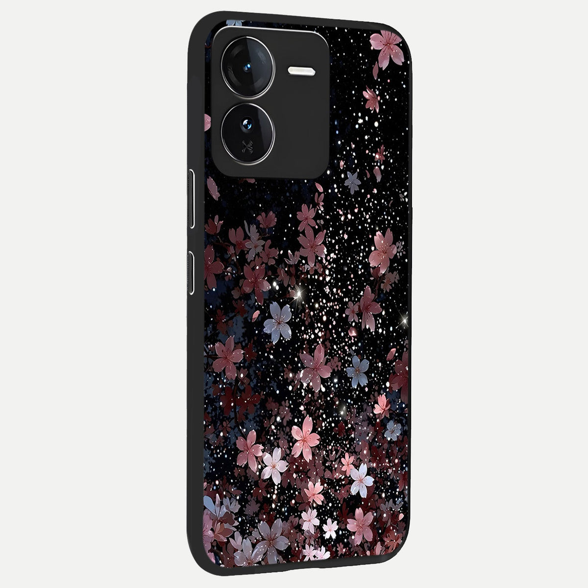  Starlit Flower Dreams back cover For iQOO Z9 slim fit glass case with vibrant aesthetic design