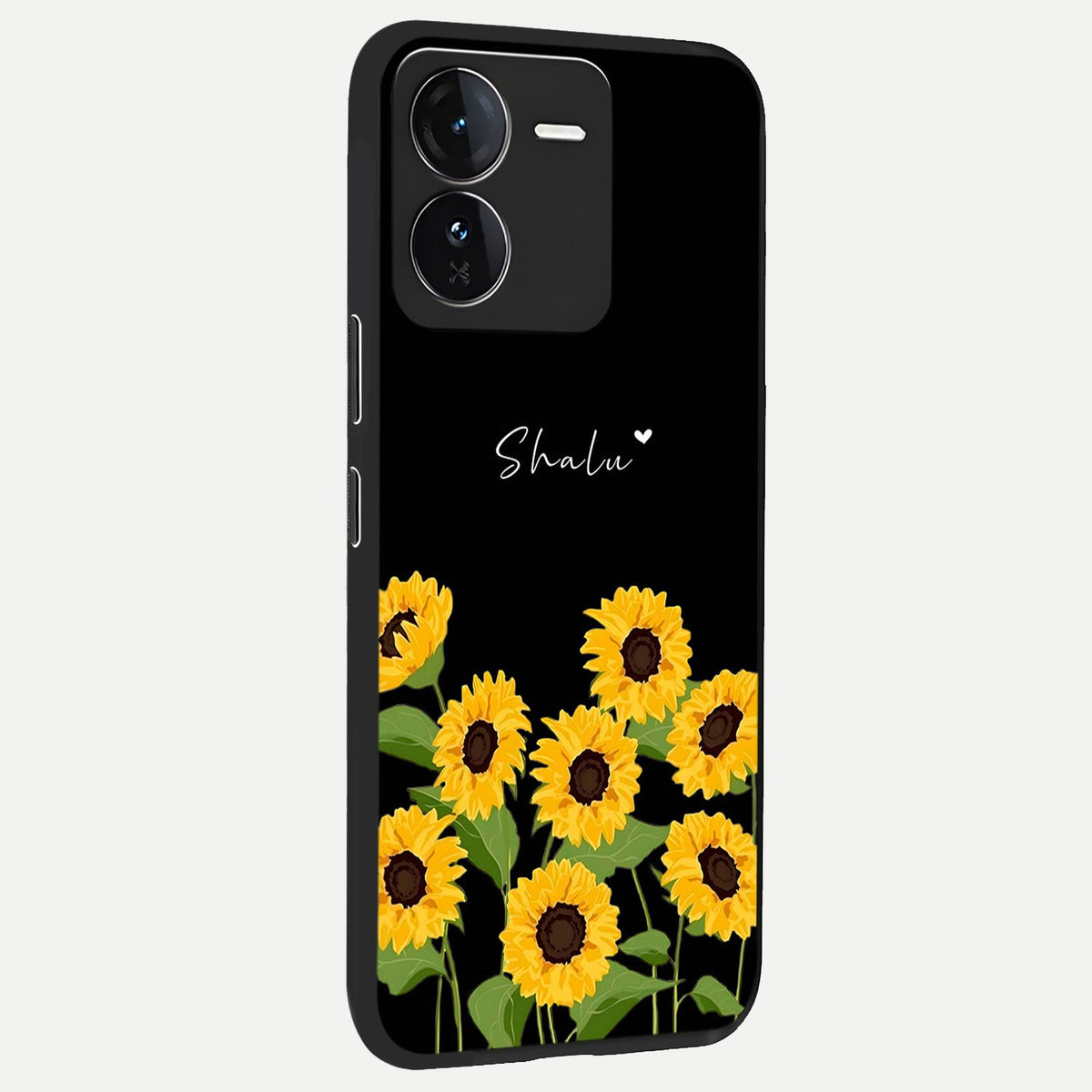  Sunflower Sky Bloom back cover For iQOO Z9 slim fit glass case with vibrant aesthetic design