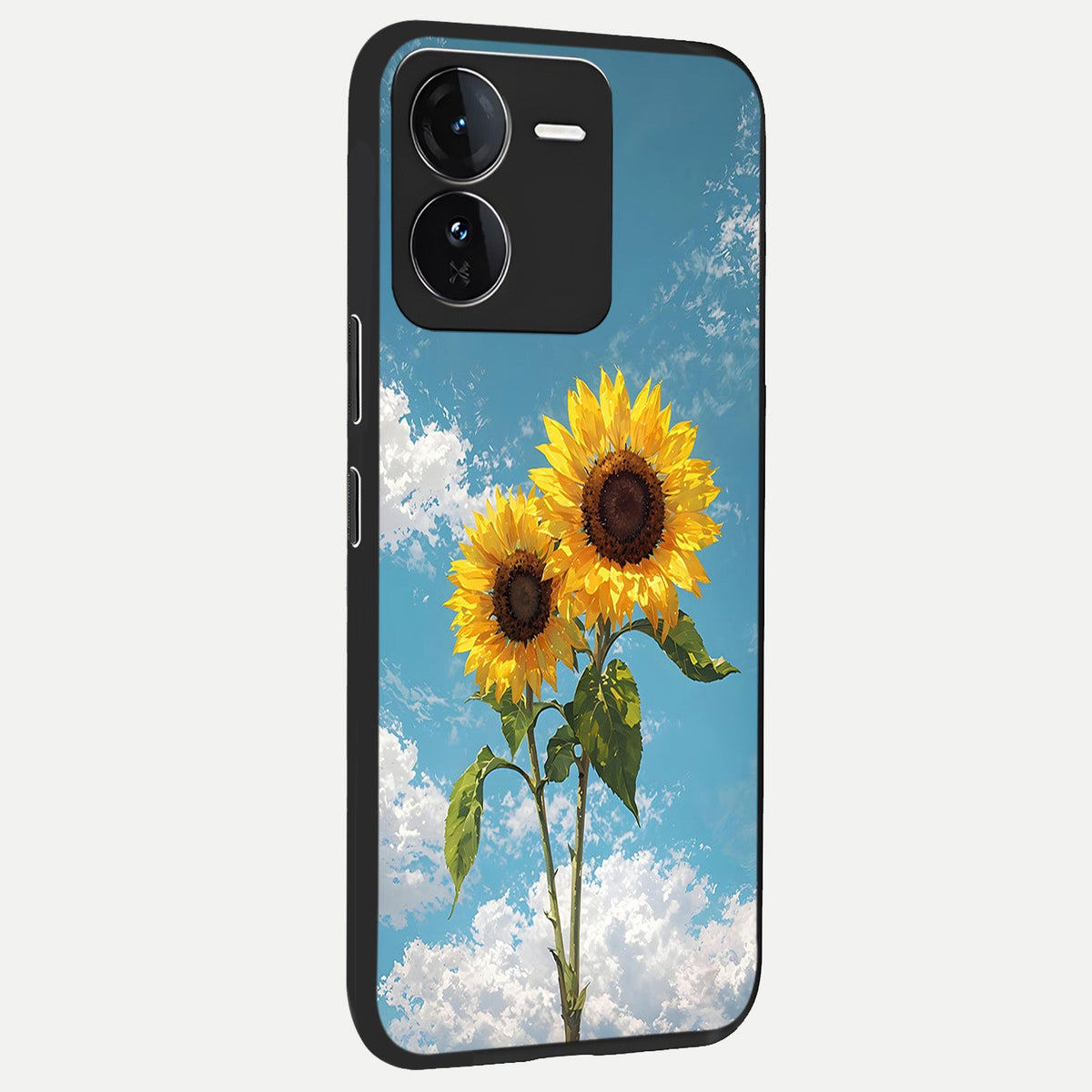 Sunlit Daisy Glow back cover For iQOO Z9 slim fit glass case with vibrant aesthetic design