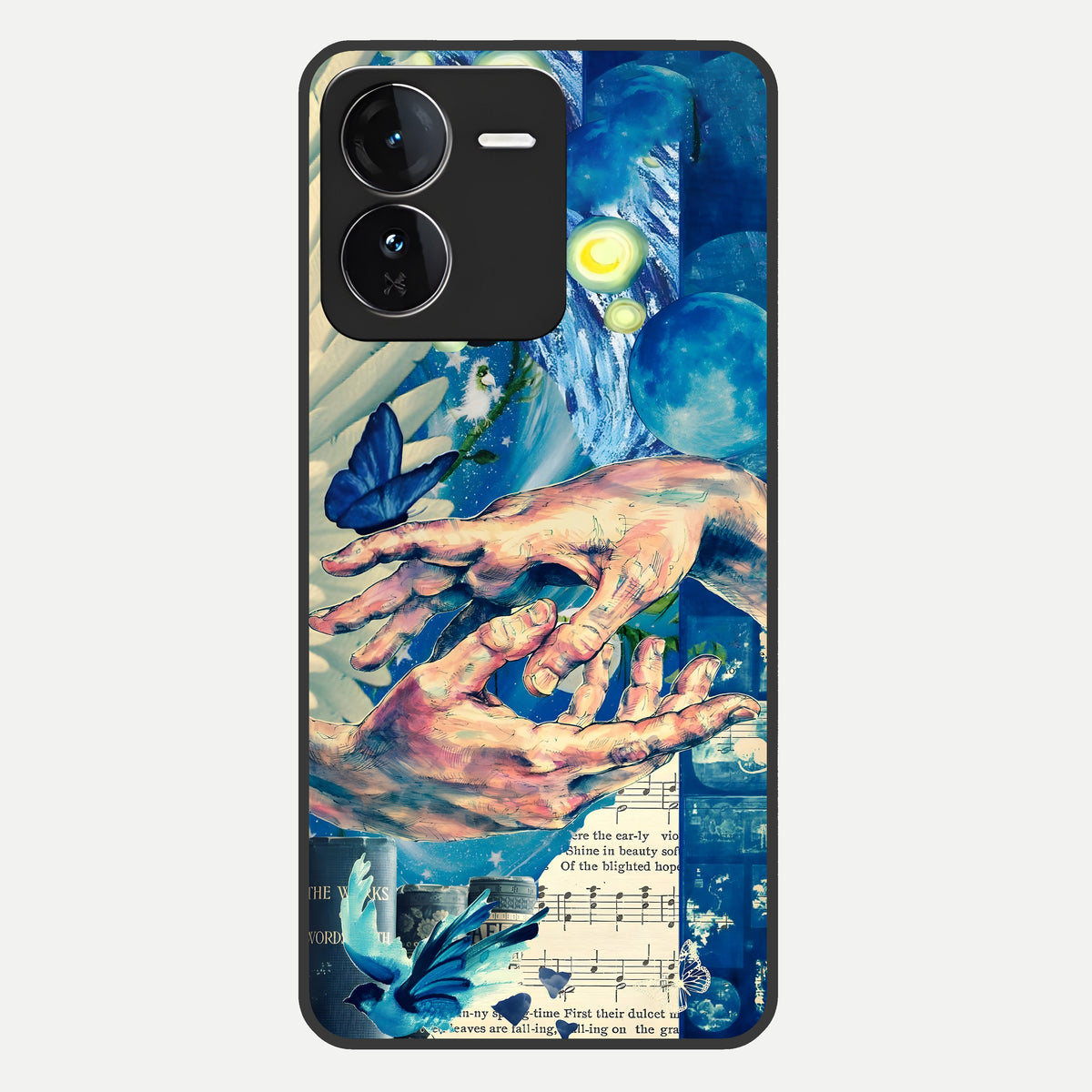  Aesthetic Divider Glass Case For iQOO Z9 back cover – full design glossy printed glass finish