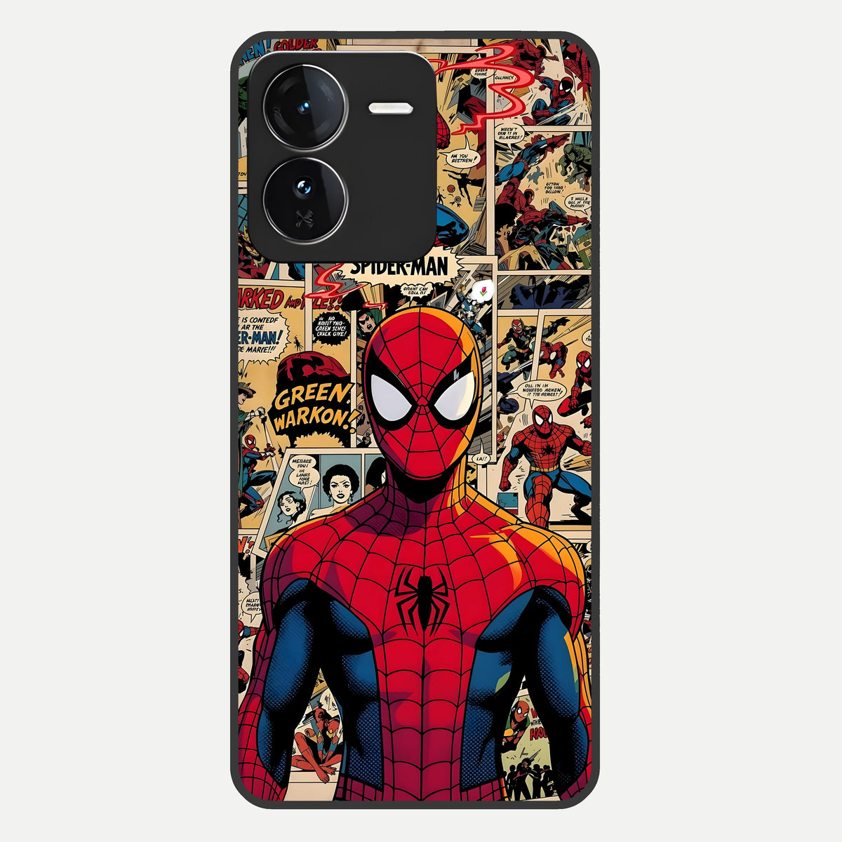  Aesthetic Spider Glass Case For iQOO Z9 back cover – full design glossy printed glass finish