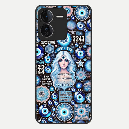  Angel Aura Shield Glass Case For iQOO Z9 back cover – full design glossy printed glass finish