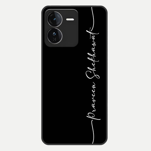  Black Tune Custom Name Glass Case For iQOO Z9 back cover – full design glossy printed glass finish