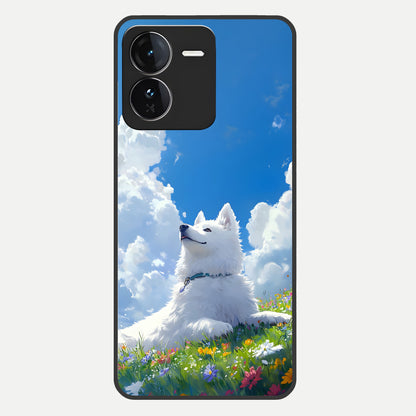 Blissful Cloud Pup Glass Case For iQOO Z9 back cover – full design glossy printed glass finish