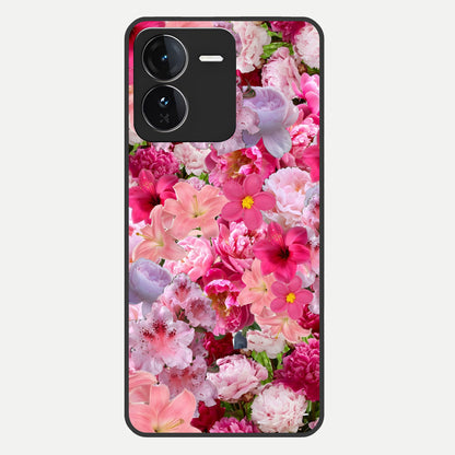  Bloom Crush Fantasy Glass Case For iQOO Z9 back cover – full design glossy printed glass finish