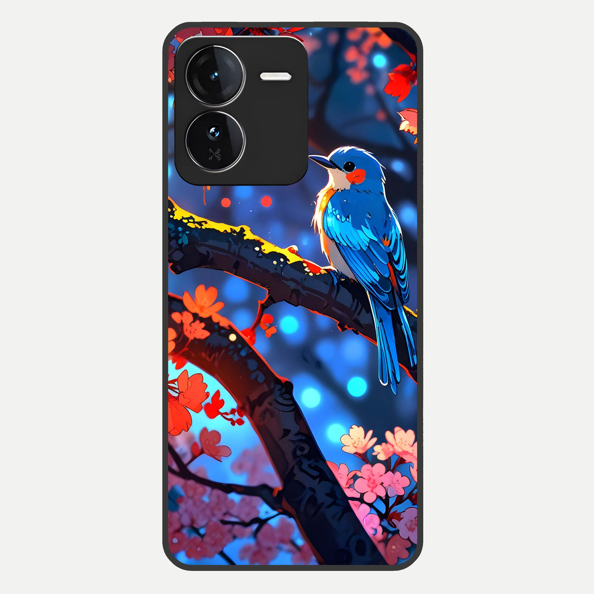  Blooming Water Drift Glass Case For iQOO Z9 back cover – full design glossy printed glass finish