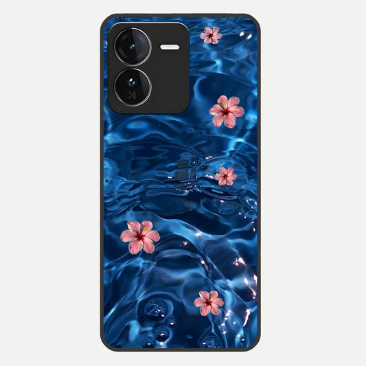  Bloom Thread Art Glass Case For iQOO Z9 back cover – full design glossy printed glass finish