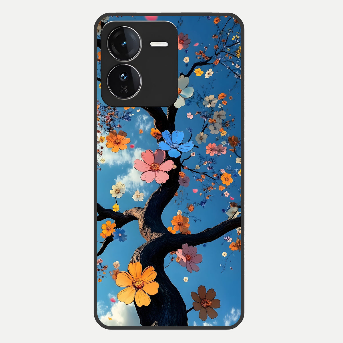  Blossom Dream Sky Glass Case For iQOO Z9 back cover – full design glossy printed glass finish
