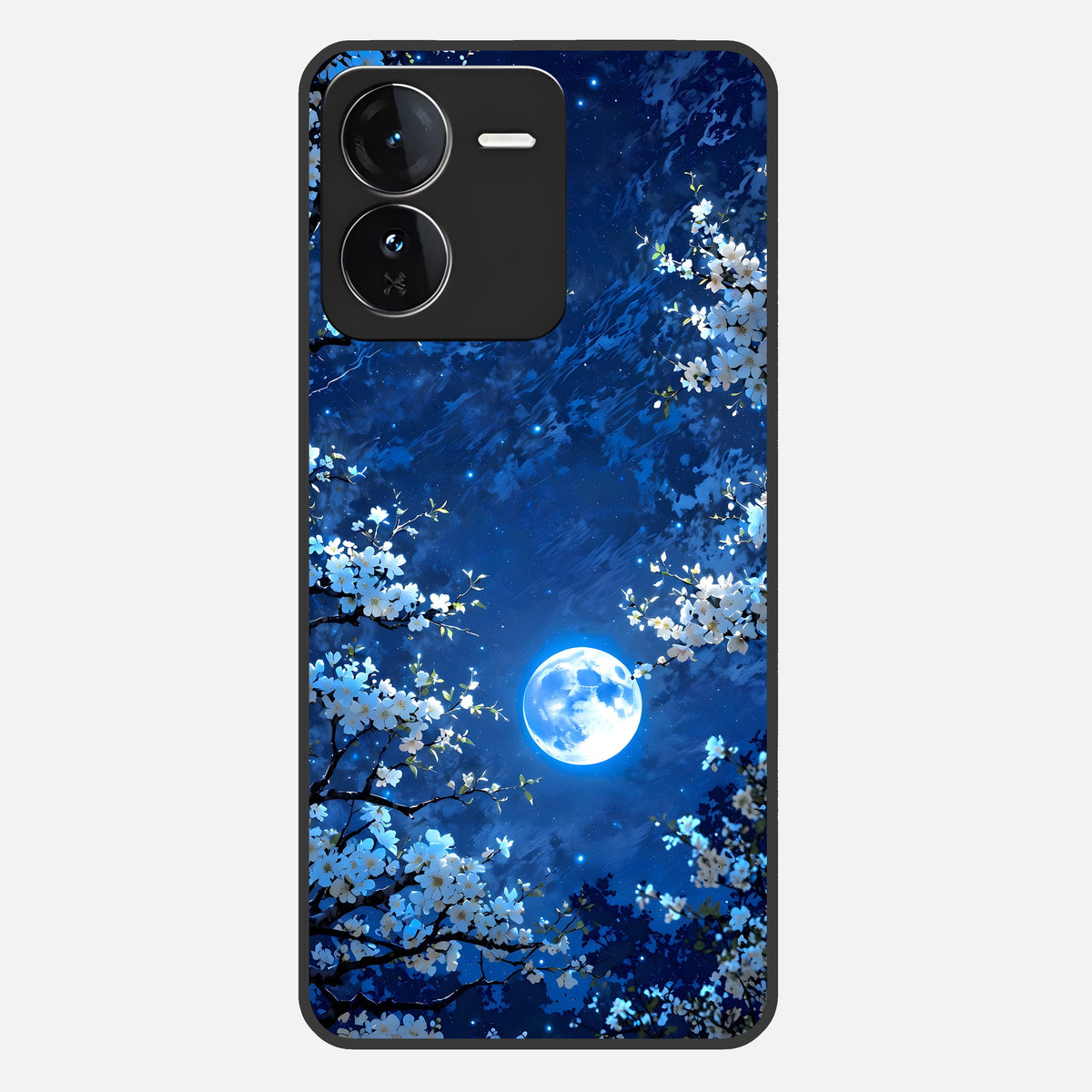  Blossom Moonlight Sky Glass Case For iQOO Z9 back cover – full design glossy printed glass finish