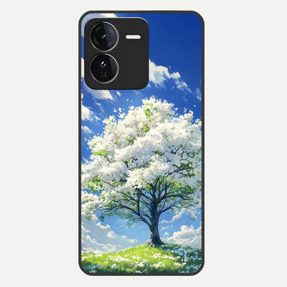  Blossom Sky Serenity Glass Case For iQOO Z9 back cover – full design glossy printed glass finish