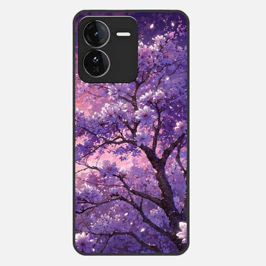  Blossom Tree Glass Case For iQOO Z9 back cover – full design glossy printed glass finish