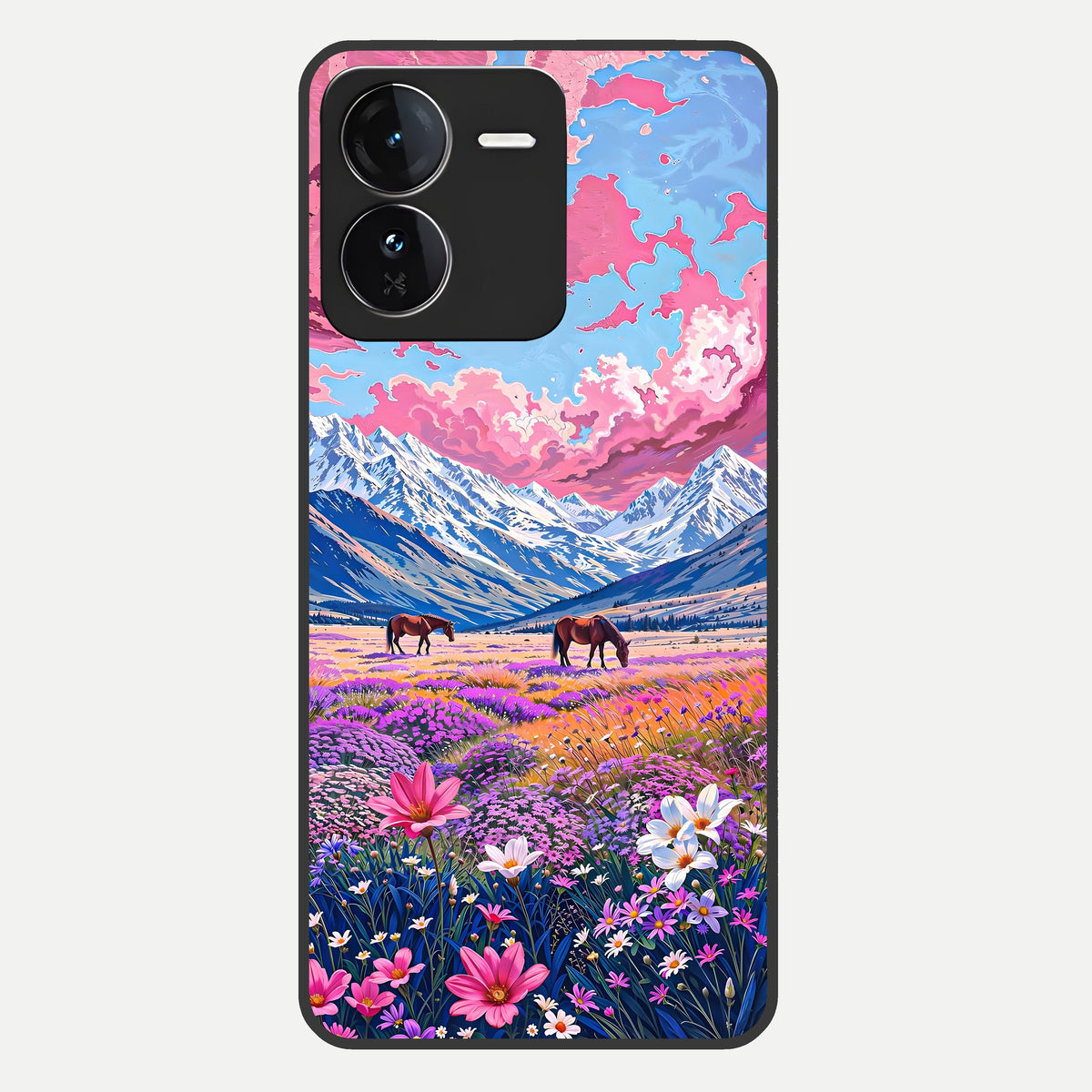  Blossom Valley Dream Glass Case For iQOO Z9 back cover – full design glossy printed glass finish