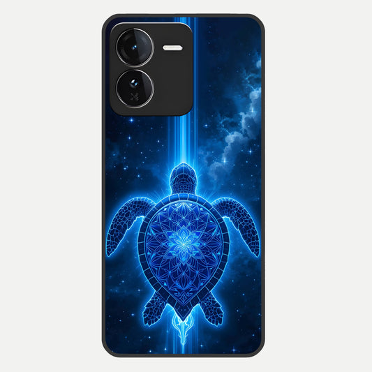  Blue Galaxy Turtle Glass Case For iQOO Z9 back cover – full design glossy printed glass finish