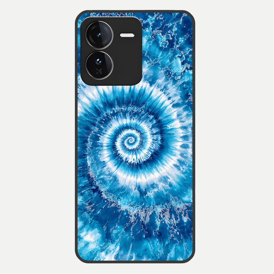  Blue Galaxy Wave Glass Case For iQOO Z9 back cover – full design glossy printed glass finish