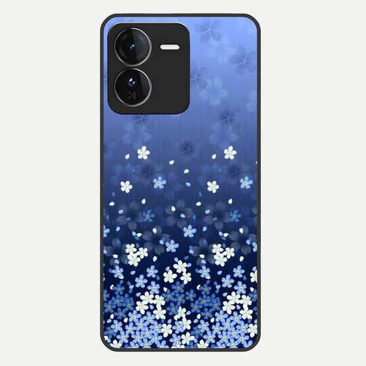  Blue Starry Glass Case For iQOO Z9 back cover – full design glossy printed glass finish