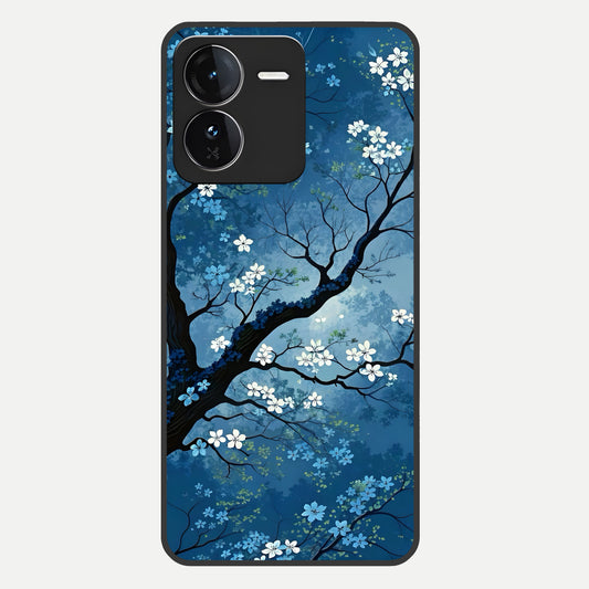  Blue Tree Serenity Glass Case For iQOO Z9 back cover – full design glossy printed glass finish