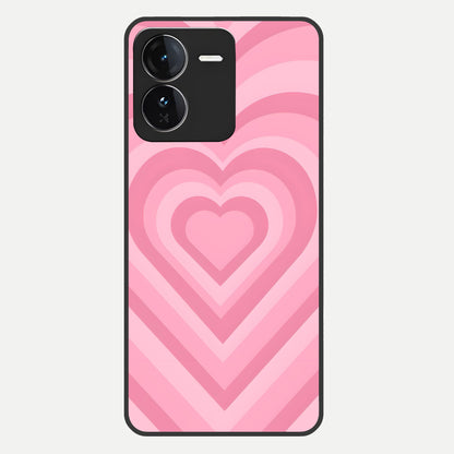  Blush Heart Waves Glass Case For iQOO Z9 back cover – full design glossy printed glass finish
