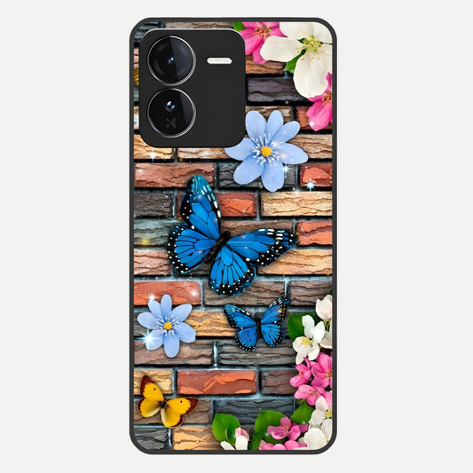  Brick Bloom Flight Glass Case For iQOO Z9 back cover – full design glossy printed glass finish