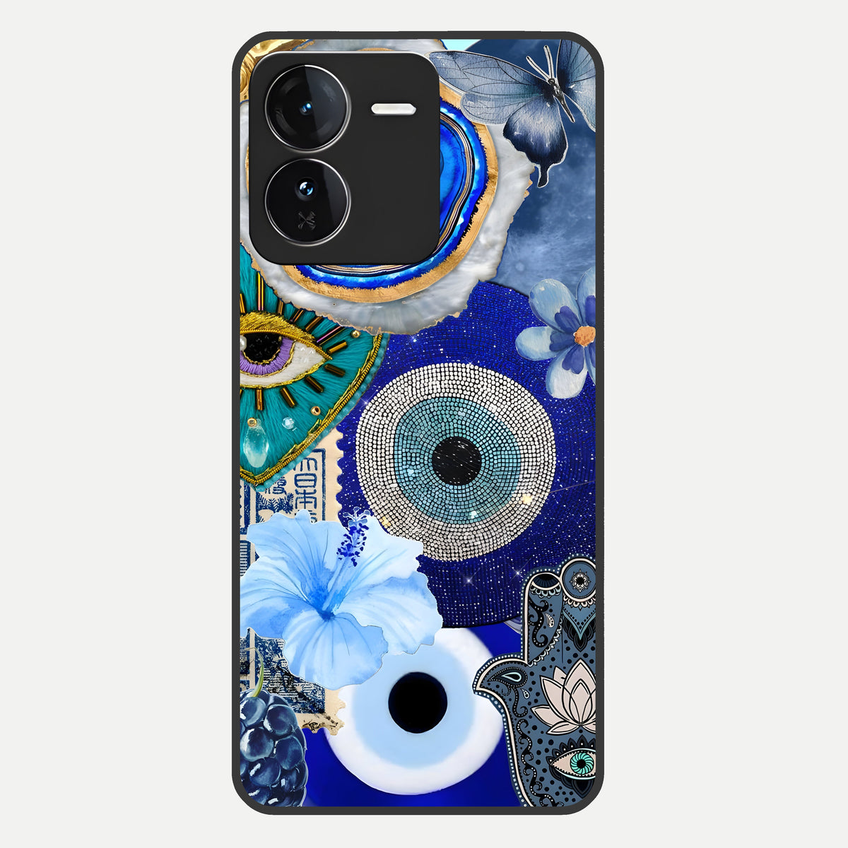  Celestial Blue Vision Glass Case For iQOO Z9 back cover – full design glossy printed glass finish