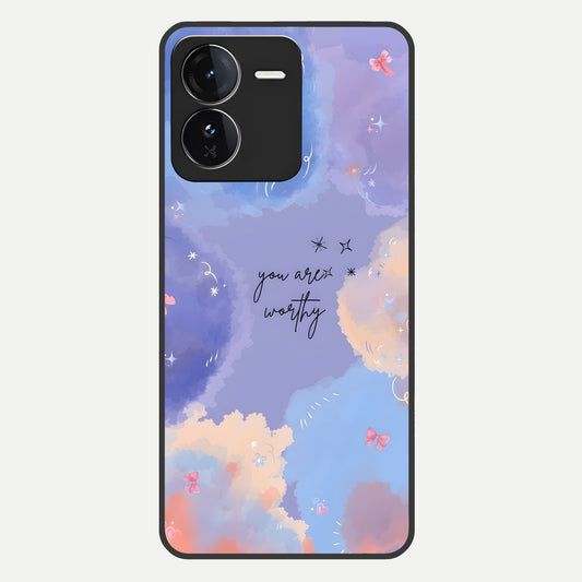  Celestial Cloud Magic Glass Case For iQOO Z9 back cover – full design glossy printed glass finish