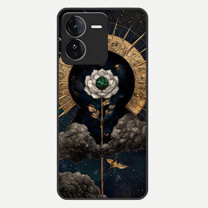  Celestial Lotus Morang Glass Case For iQOO Z9 back cover – full design glossy printed glass finish