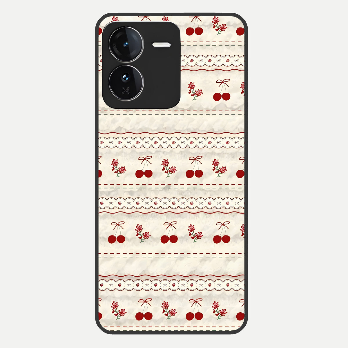  Cherry Bloom Charm Glass Case For iQOO Z9 back cover – full design glossy printed glass finish