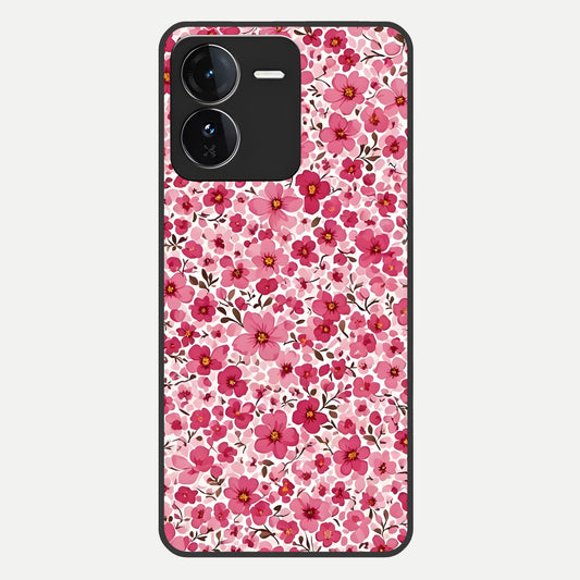  Cherry Blossom Charm Glass Case For iQOO Z9 back cover – full design glossy printed glass finish