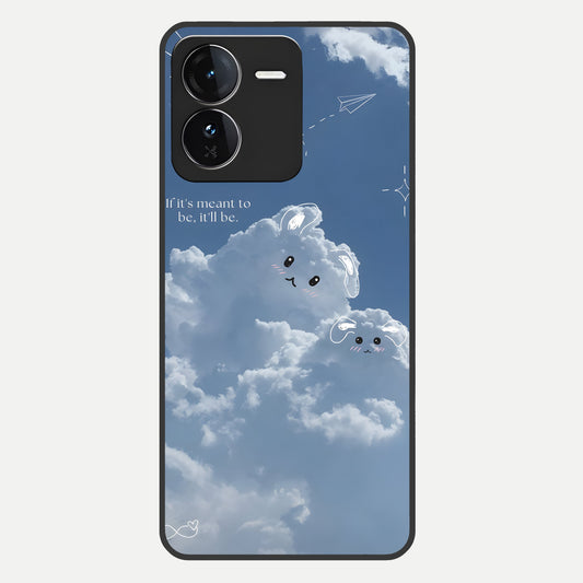  Cloud Bunny Dreams Glass Case For iQOO Z9 back cover – full design glossy printed glass finish