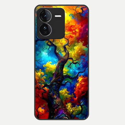  Colorful Soda Bottles Glass Case For iQOO Z9 back cover – full design glossy printed glass finish