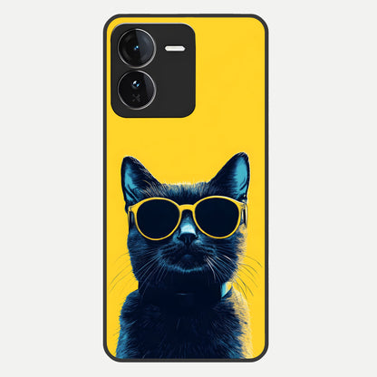 Cool Cat Vibes Glass Case For iQOO Z9 back cover – full design glossy printed glass finish