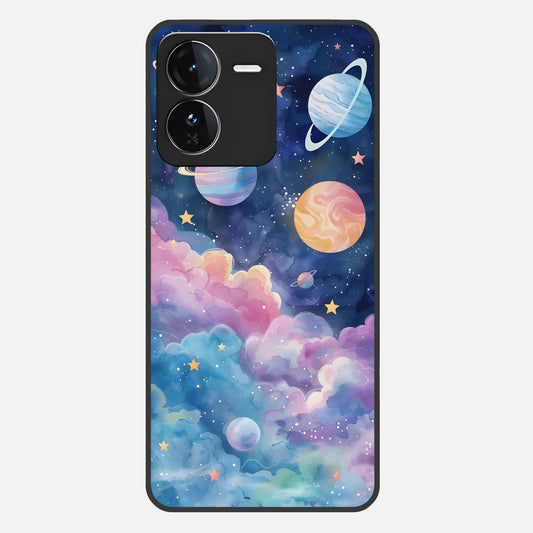 Cosmic Planet Dreams Glass Case For iQOO Z9 back cover – full design glossy printed glass finish
