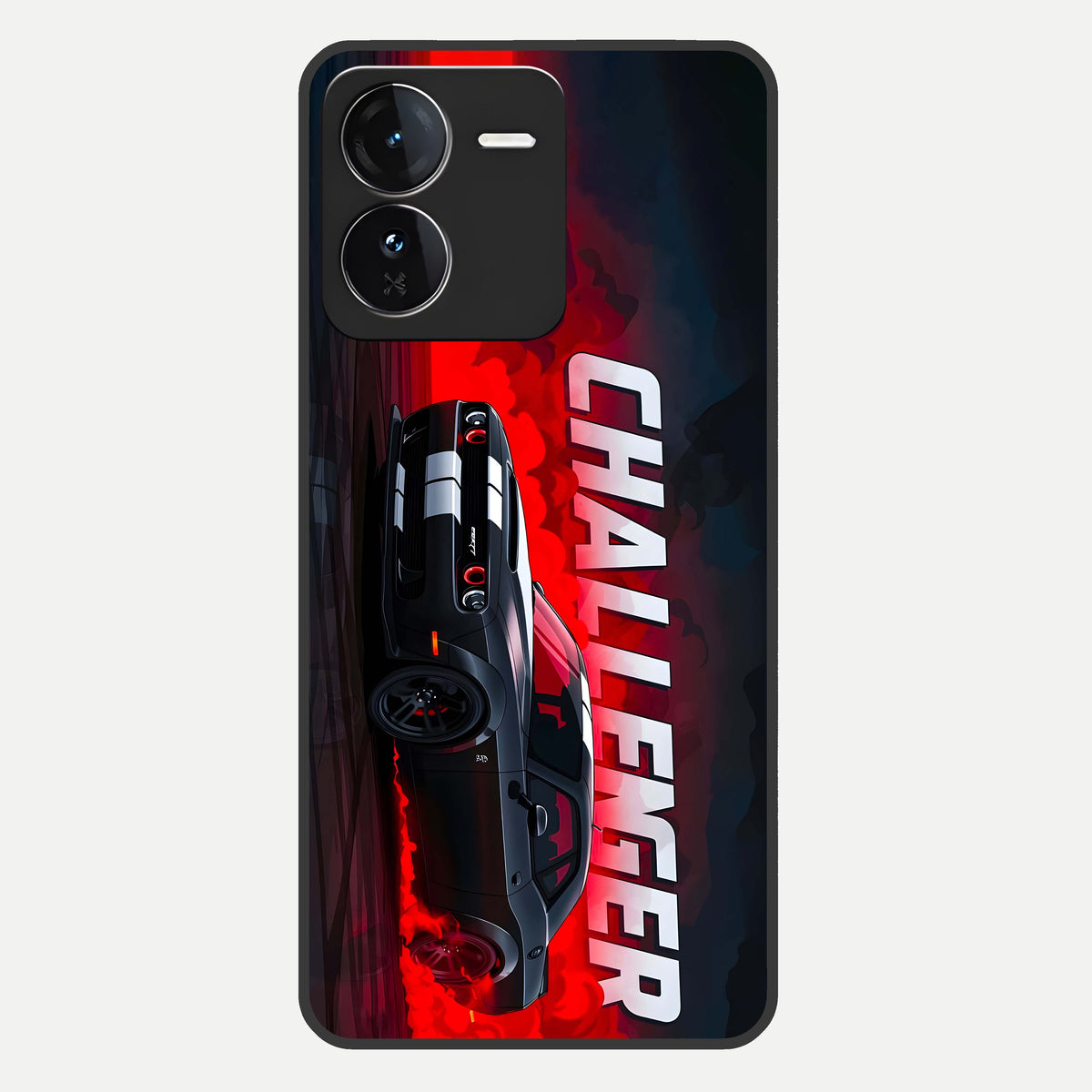  Crimson Challenger Fury Glass Case For iQOO Z9 back cover – full design glossy printed glass finish