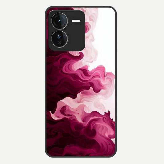  Crimson Wave Flow Glass Case For iQOO Z9 back cover – full design glossy printed glass finish