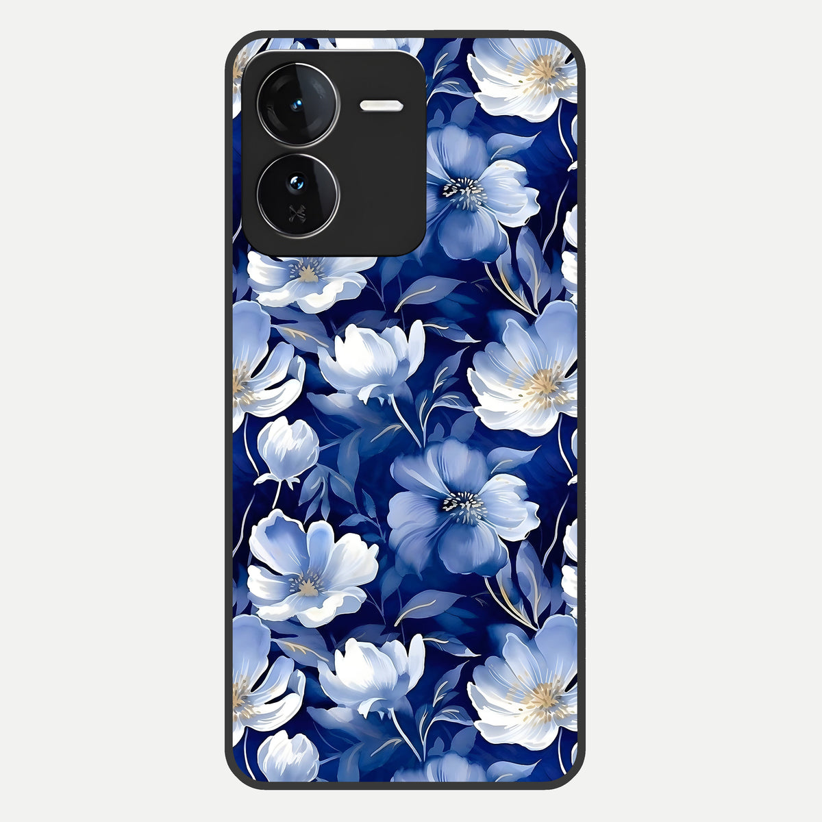  Cute Floral Patterns Glass Case For iQOO Z9 back cover – full design glossy printed glass finish