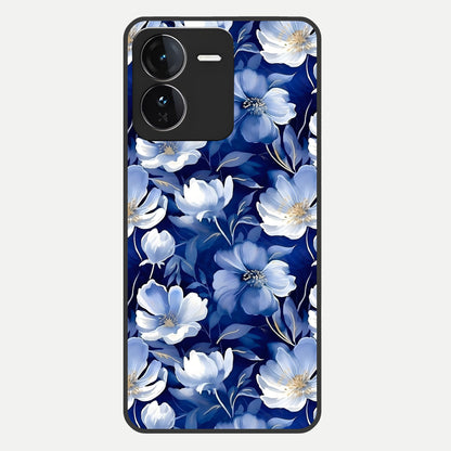  Cute Floral Patterns Glass Case For iQOO Z9 back cover – full design glossy printed glass finish