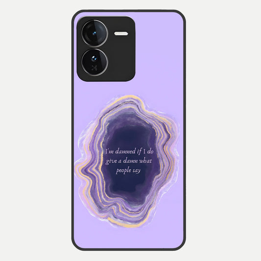  Damned People Quote Glass Case For iQOO Z9 back cover – full design glossy printed glass finish