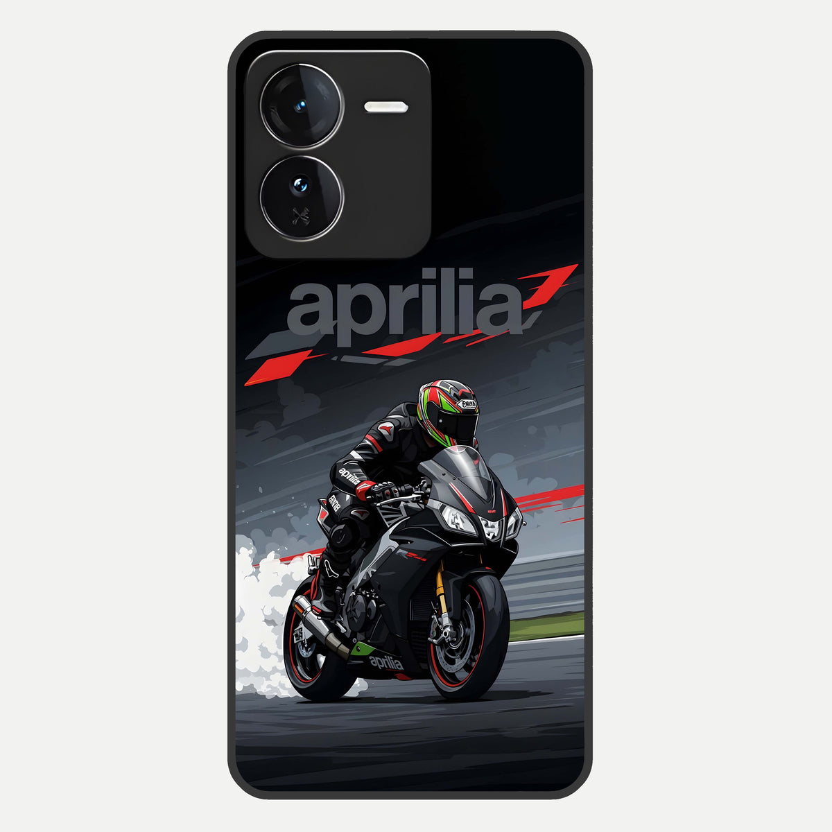  Dark Aprilla Glass Case For iQOO Z9 back cover – full design glossy printed glass finish