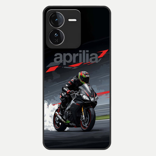  Dark Aprilla Glass Case For iQOO Z9 back cover – full design glossy printed glass finish