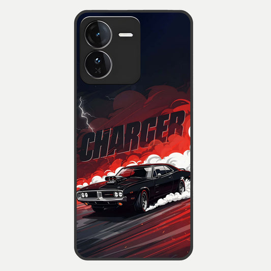  Dark Charger Fury Glass Case For iQOO Z9 back cover – full design glossy printed glass finish