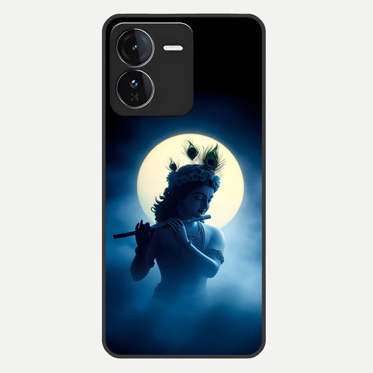  Divine Moon Flute Glass Case For iQOO Z9 back cover – full design glossy printed glass finish