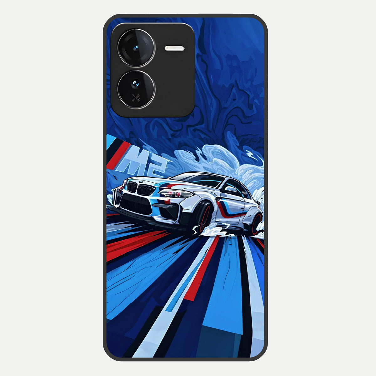  Drift Power Rush Glass Case For iQOO Z9 back cover – full design glossy printed glass finish