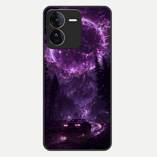  Eternal Cosmic Drive Glass Case For iQOO Z9 back cover – full design glossy printed glass finish