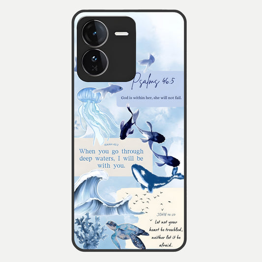  Faithful Ocean Promise Glass Case For iQOO Z9 back cover – full design glossy printed glass finish