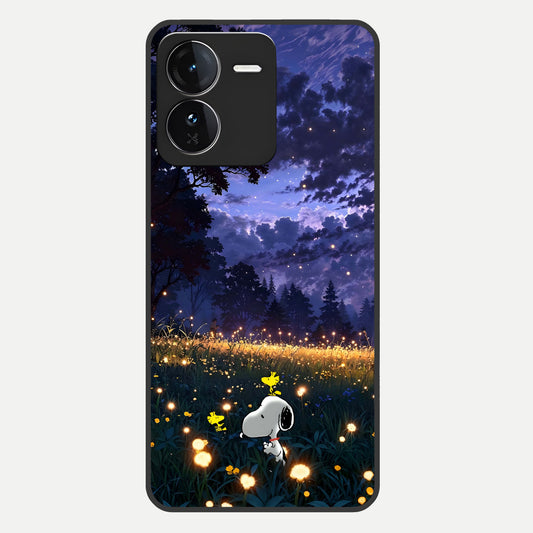  Firefly Meadow Magic Glass Case For iQOO Z9 back cover – full design glossy printed glass finish