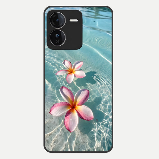  Floating Bloom Bliss Glass Case For iQOO Z9 back cover – full design glossy printed glass finish