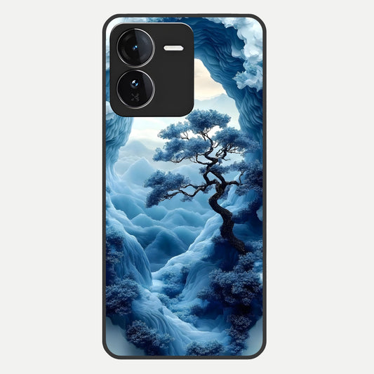  Frozen Serenity Gate Glass Case For iQOO Z9 back cover – full design glossy printed glass finish
